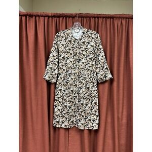 Tuckernuck Royal Mini Cotton Poplin Stretch Shirt Dress Woodrose Print - Large